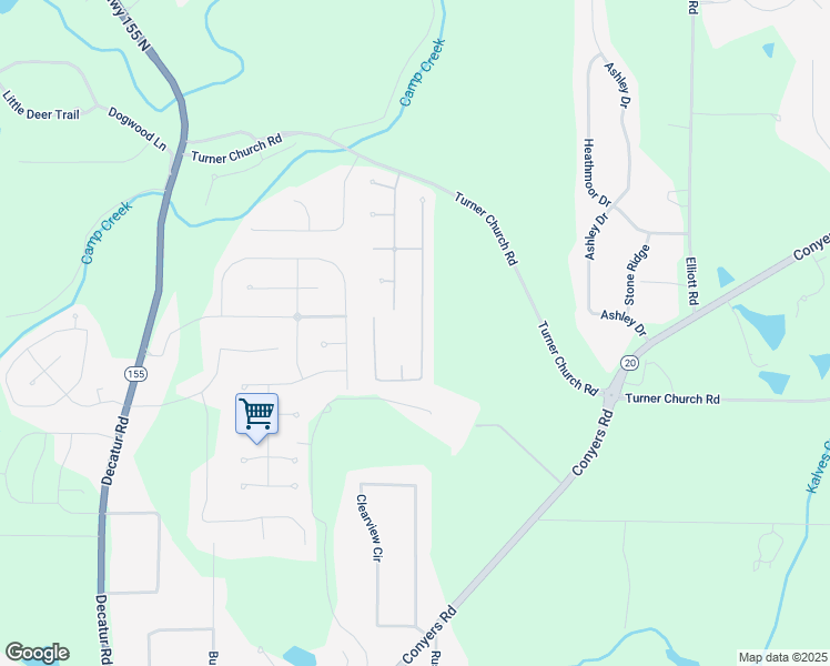 map of restaurants, bars, coffee shops, grocery stores, and more near 1315 Ethans Way in McDonough