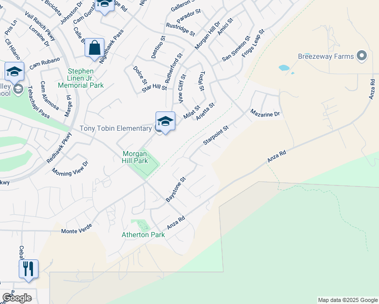 map of restaurants, bars, coffee shops, grocery stores, and more near 45082 Marsanne Street in Temecula