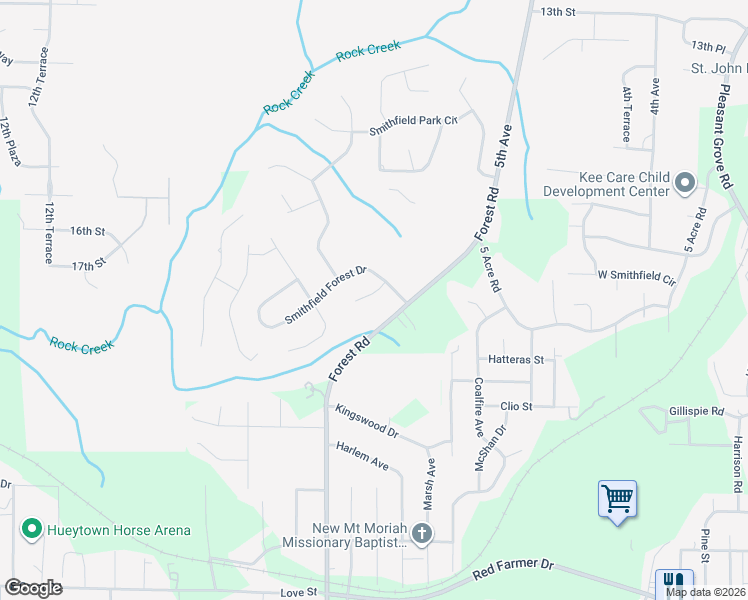 map of restaurants, bars, coffee shops, grocery stores, and more near 1416 Smithfield Forest Circle in Pleasant Grove