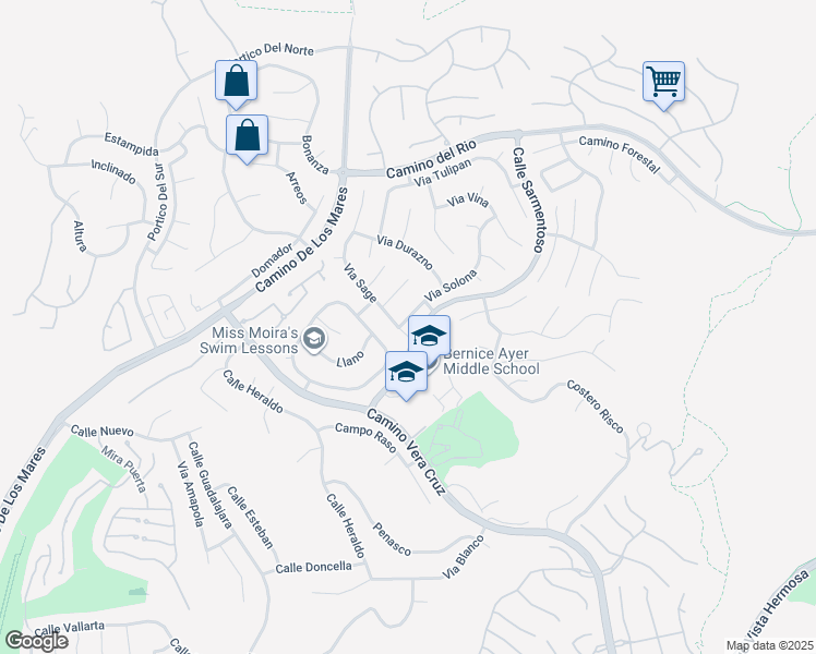 map of restaurants, bars, coffee shops, grocery stores, and more near 1917 Via Sage in San Clemente
