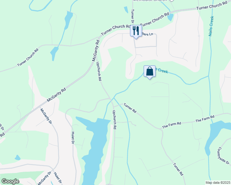 map of restaurants, bars, coffee shops, grocery stores, and more near 1460 Upchurch Road in McDonough