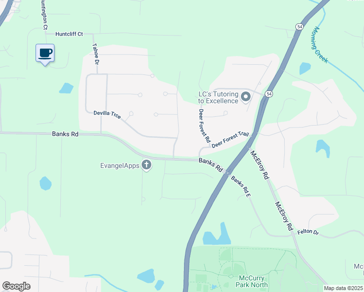 map of restaurants, bars, coffee shops, grocery stores, and more near 600 Ponderosa Court in Fayetteville