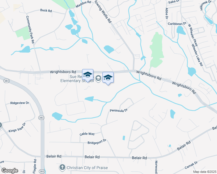 map of restaurants, bars, coffee shops, grocery stores, and more near 3840 Wrightsboro Road in Augusta