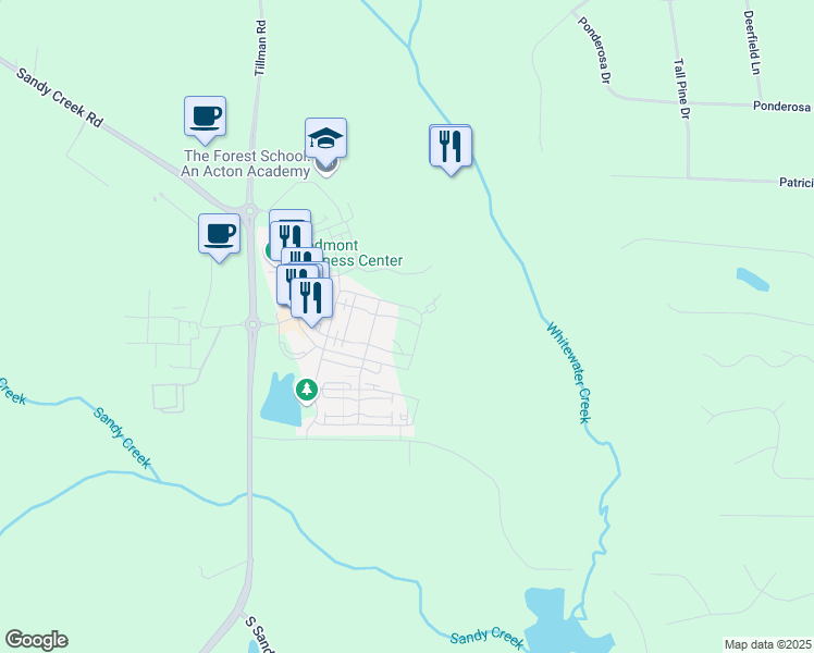 map of restaurants, bars, coffee shops, grocery stores, and more near 245 Roycroft Lane in Fayetteville