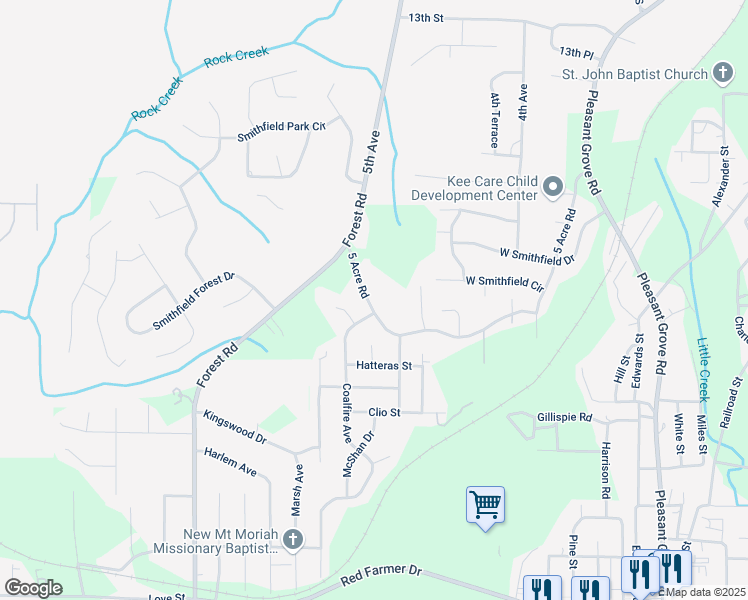map of restaurants, bars, coffee shops, grocery stores, and more near 749 Coalfire Avenue in Hueytown