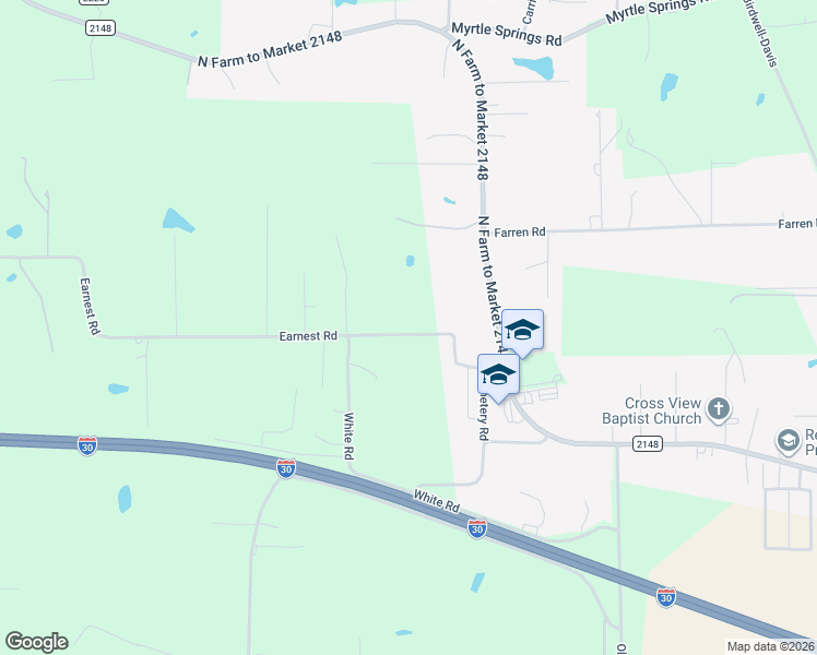 map of restaurants, bars, coffee shops, grocery stores, and more near 1467 Earnest Road in Texarkana