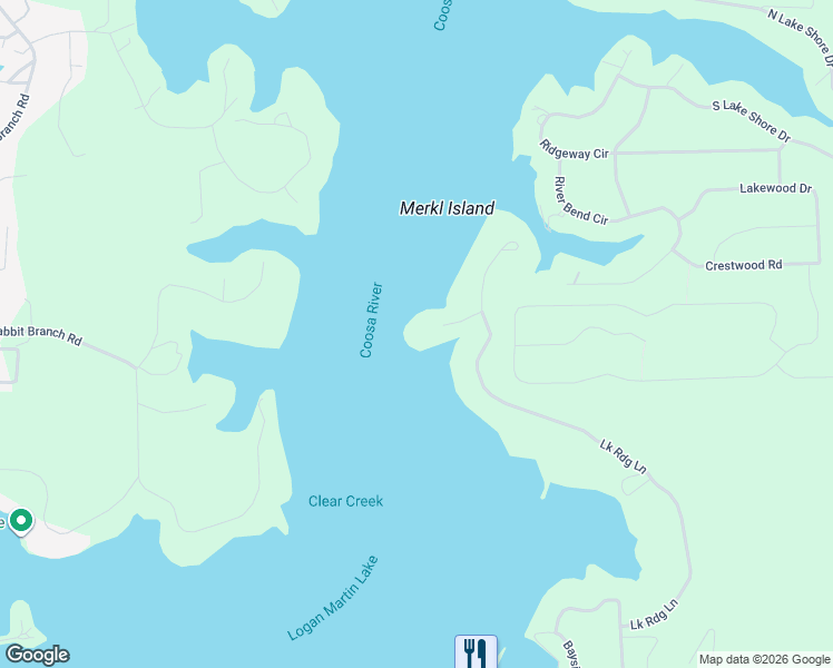 map of restaurants, bars, coffee shops, grocery stores, and more near 1087 Lakeridge Lane in Talladega