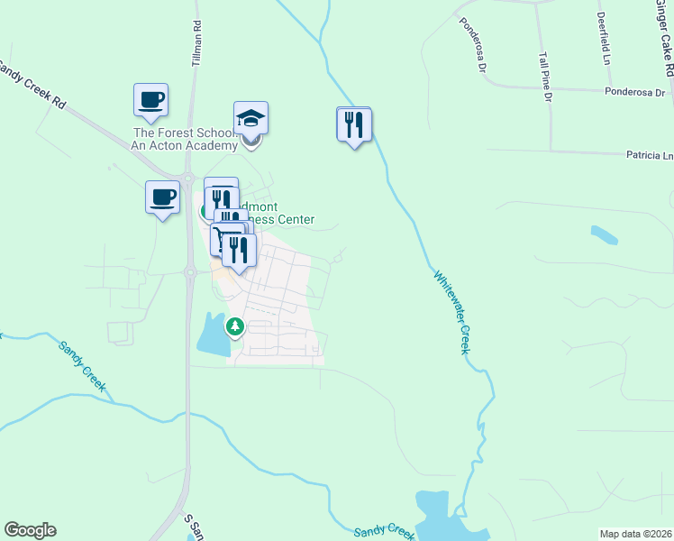 map of restaurants, bars, coffee shops, grocery stores, and more near Central Avenue in Fayetteville