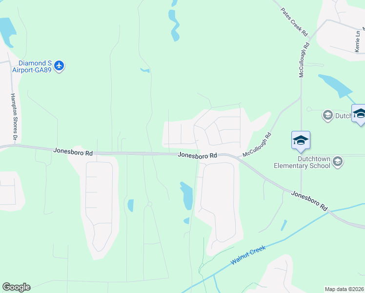 map of restaurants, bars, coffee shops, grocery stores, and more near 3424 Jonesboro Road in Hampton