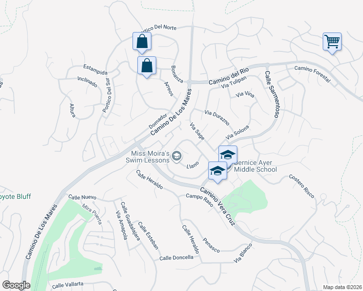 map of restaurants, bars, coffee shops, grocery stores, and more near 1200 Cerca in San Clemente