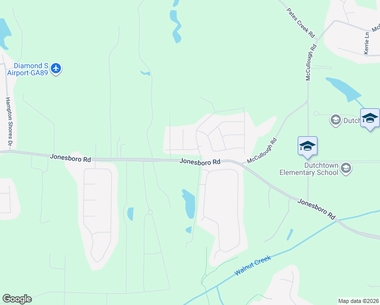 map of restaurants, bars, coffee shops, grocery stores, and more near 3424 Jonesboro Road in Hampton
