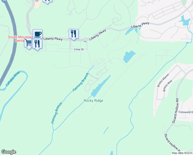 map of restaurants, bars, coffee shops, grocery stores, and more near 1750 Bartholdi Parkway in Leeds