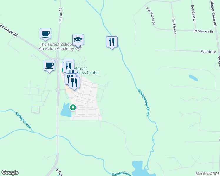 map of restaurants, bars, coffee shops, grocery stores, and more near Central Avenue in Fayetteville