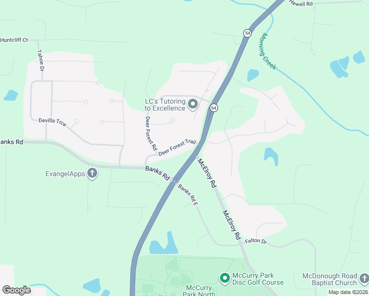 map of restaurants, bars, coffee shops, grocery stores, and more near 180 Deer Forest Trail in Fayetteville
