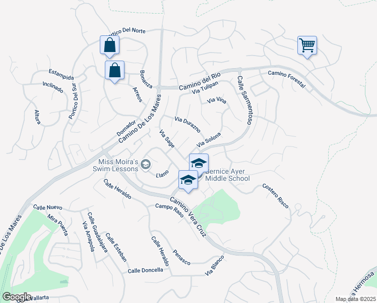 map of restaurants, bars, coffee shops, grocery stores, and more near 2004 Via Solona in San Clemente
