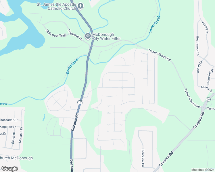 map of restaurants, bars, coffee shops, grocery stores, and more near 127 Bellington Drive in McDonough