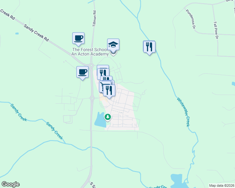 map of restaurants, bars, coffee shops, grocery stores, and more near 500 Heatherden Avenue in Fayetteville