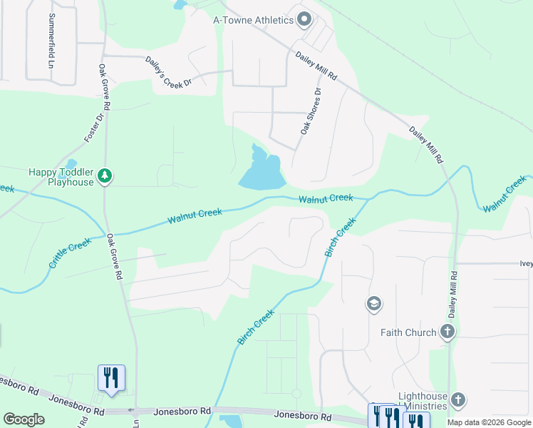 map of restaurants, bars, coffee shops, grocery stores, and more near 395 Wynbrook Drive in McDonough