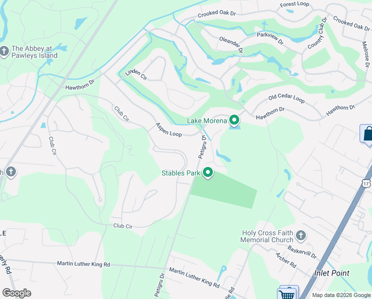 map of restaurants, bars, coffee shops, grocery stores, and more near 1932 Club Cir in Pawleys Island