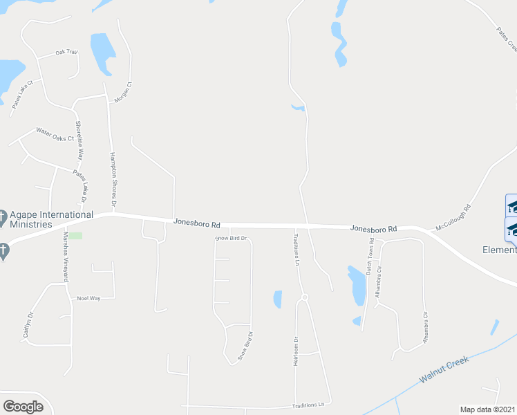 map of restaurants, bars, coffee shops, grocery stores, and more near 3588 Jonesboro Road in Hampton