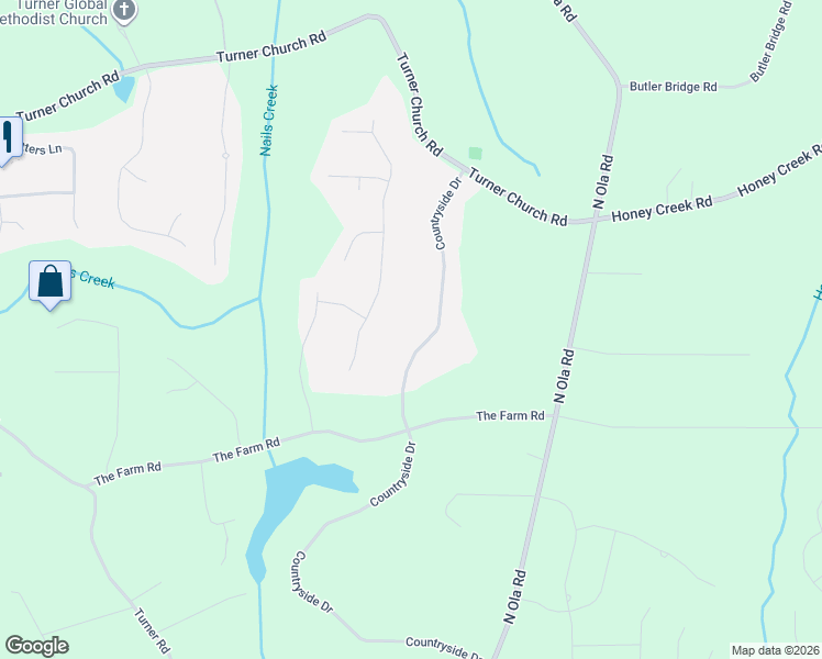 map of restaurants, bars, coffee shops, grocery stores, and more near 195 Country Side Drive in McDonough