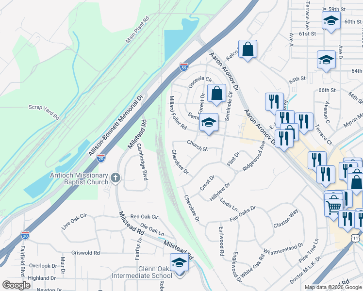 map of restaurants, bars, coffee shops, grocery stores, and more near 308 Church Street in Fairfield