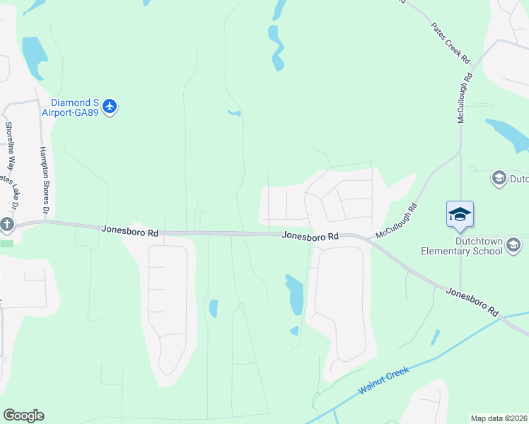 map of restaurants, bars, coffee shops, grocery stores, and more near 3424 Jonesboro Road in Hampton