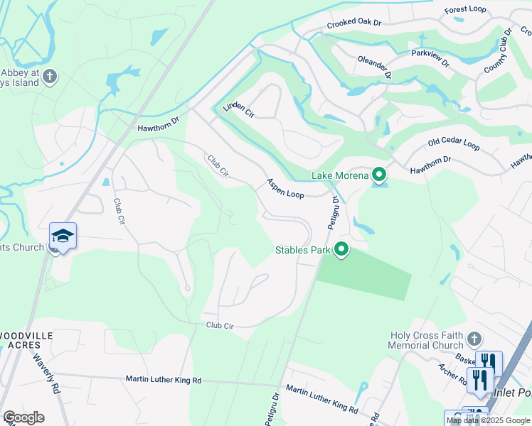 map of restaurants, bars, coffee shops, grocery stores, and more near 1789 Club Circle in Pawleys Island
