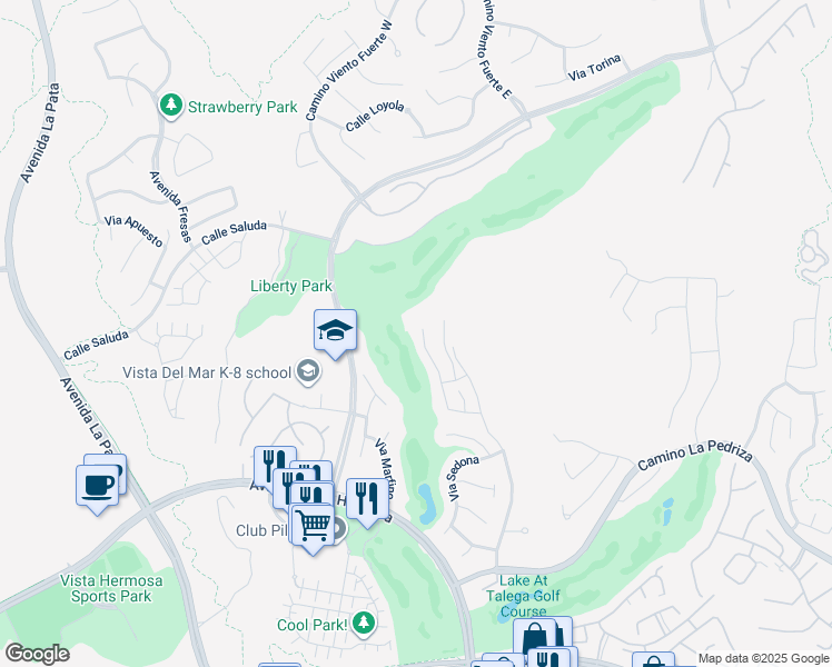 map of restaurants, bars, coffee shops, grocery stores, and more near 430 Camino Bandera in San Clemente