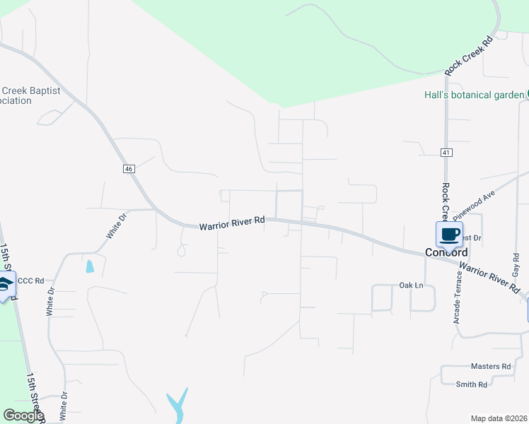 map of restaurants, bars, coffee shops, grocery stores, and more near 6047 Warrior River Rd in Bessemer