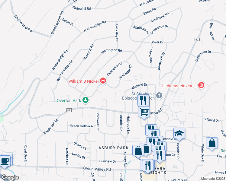 map of restaurants, bars, coffee shops, grocery stores, and more near 3753 Wimbleton Drive in Birmingham