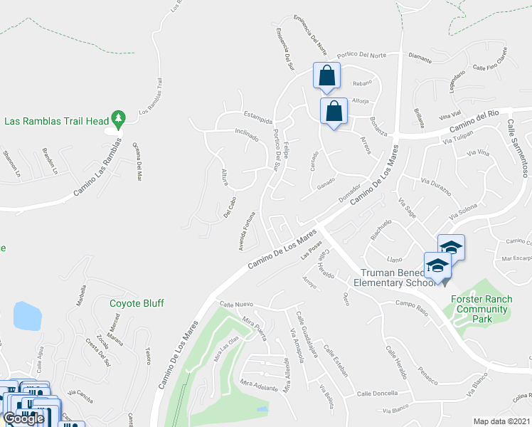 map of restaurants, bars, coffee shops, grocery stores, and more near 12 Calle Domingo in San Clemente