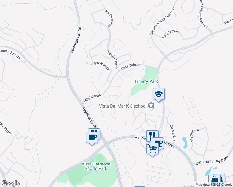 map of restaurants, bars, coffee shops, grocery stores, and more near 12 Corte Javier in San Clemente