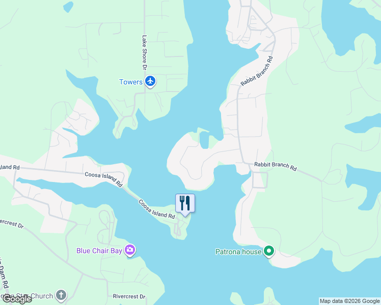 map of restaurants, bars, coffee shops, grocery stores, and more near 488 Rabbit Point Road in St. Clair County