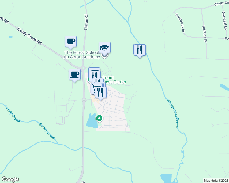 map of restaurants, bars, coffee shops, grocery stores, and more near 4th St in Fayetteville