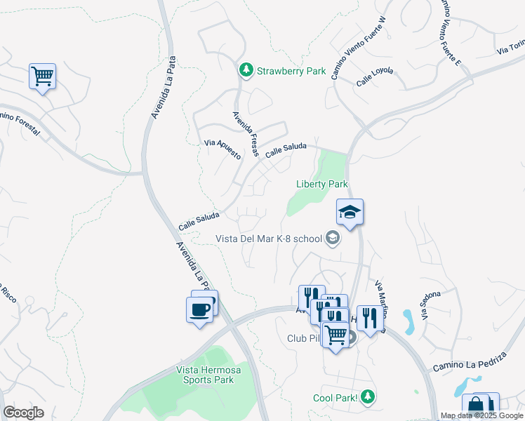 map of restaurants, bars, coffee shops, grocery stores, and more near 21 Corte Loarre in San Clemente