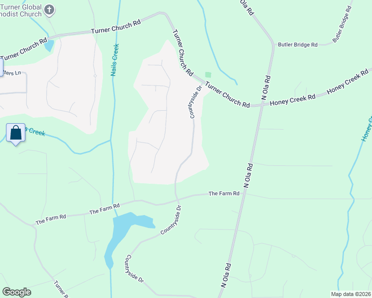 map of restaurants, bars, coffee shops, grocery stores, and more near 195 Country Side Drive in McDonough