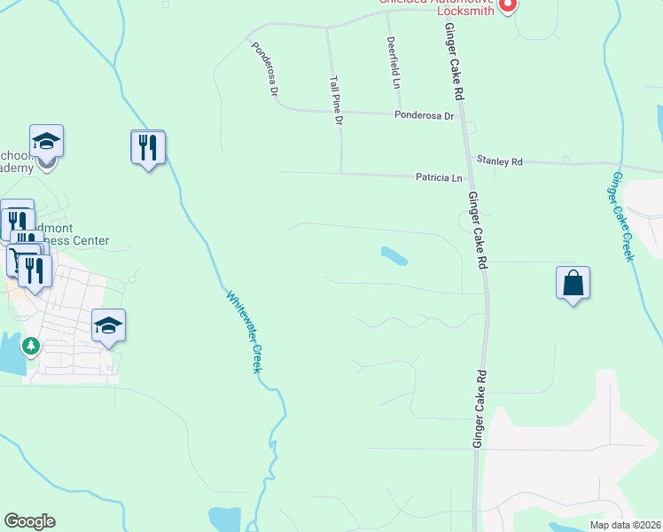 map of restaurants, bars, coffee shops, grocery stores, and more near 175 Pointer Ridge Trail in Fayetteville