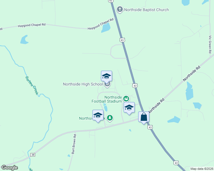 map of restaurants, bars, coffee shops, grocery stores, and more near 19230 Northside Parkway in Northport