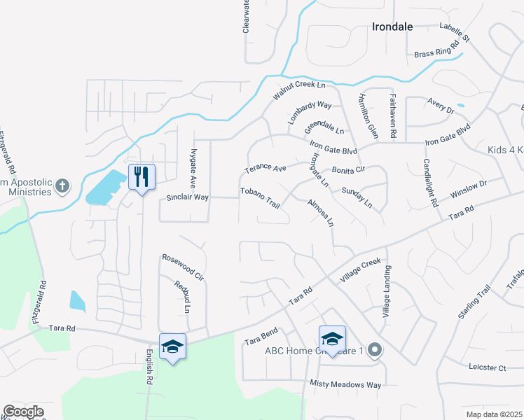 map of restaurants, bars, coffee shops, grocery stores, and more near 10576 Tobano Trail in Jonesboro