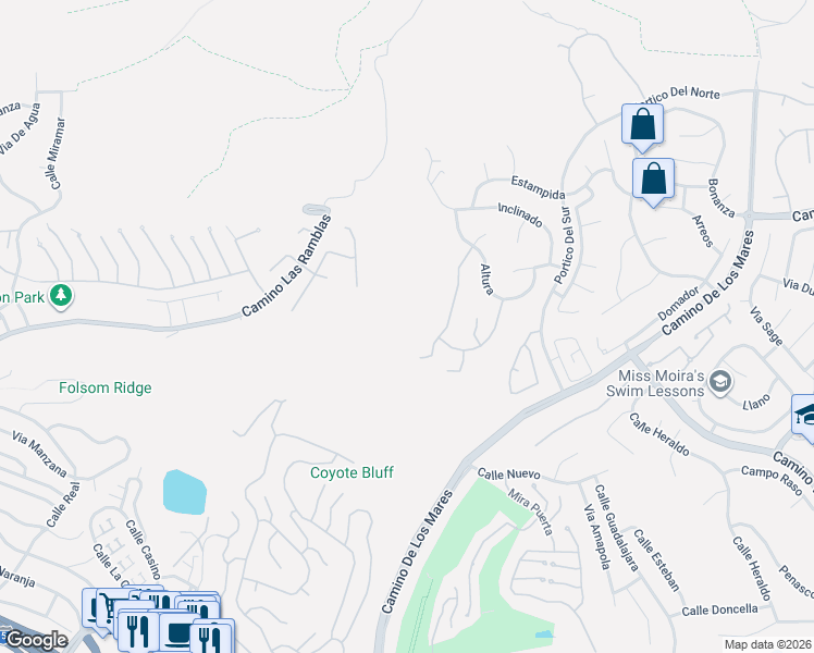 map of restaurants, bars, coffee shops, grocery stores, and more near 112 Del Cabo in San Clemente