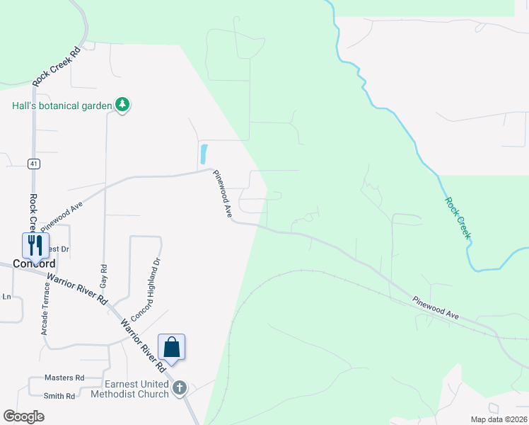map of restaurants, bars, coffee shops, grocery stores, and more near 812 Pinewood Avenue in Hueytown