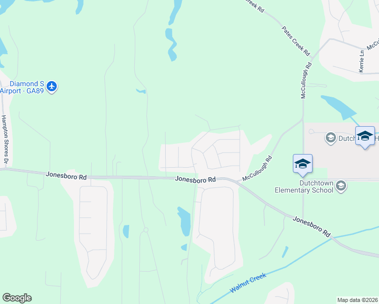 map of restaurants, bars, coffee shops, grocery stores, and more near 3424 Jonesboro Road in Hampton