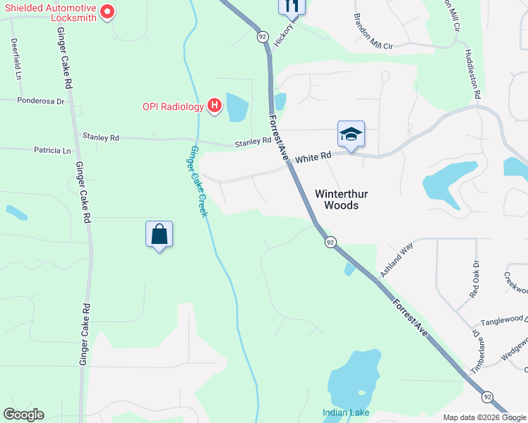 map of restaurants, bars, coffee shops, grocery stores, and more near 115 Victoria Place in Fayetteville