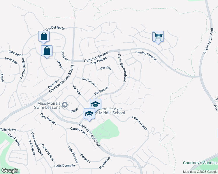 map of restaurants, bars, coffee shops, grocery stores, and more near 1929 Via Pimpollo in San Clemente