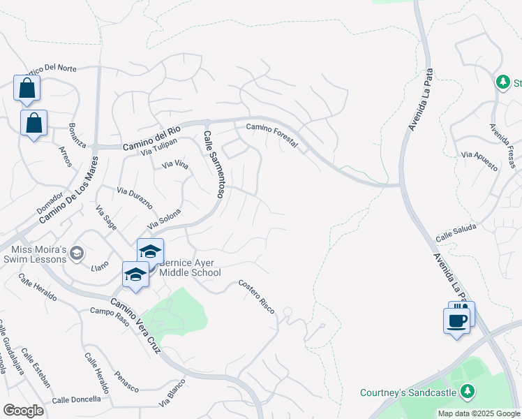 map of restaurants, bars, coffee shops, grocery stores, and more near 5416 Camino Mojado in San Clemente