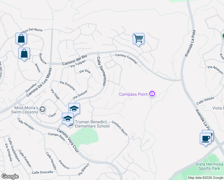 map of restaurants, bars, coffee shops, grocery stores, and more near 5324 Camino Bosquecillo in San Clemente