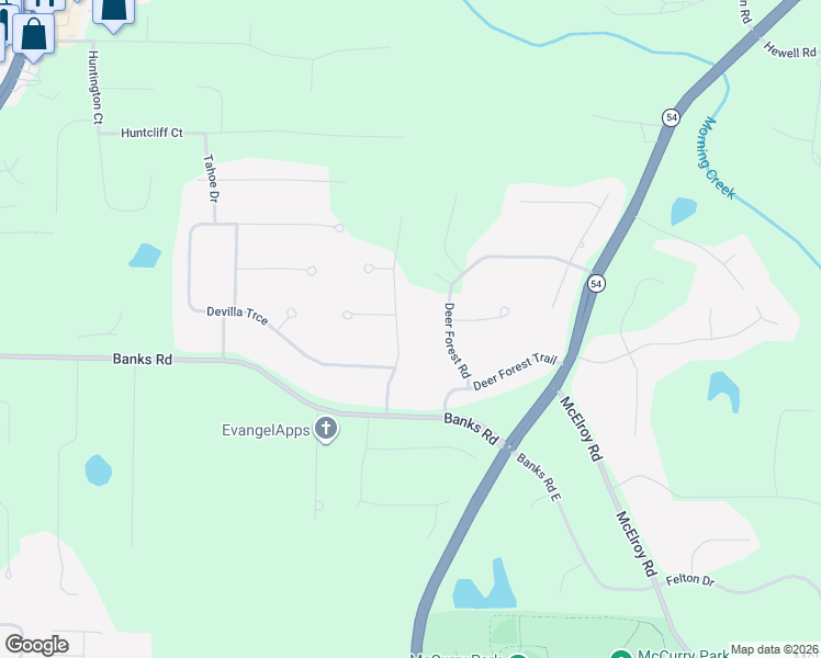 map of restaurants, bars, coffee shops, grocery stores, and more near 640 Ponderosa Court in Fayetteville