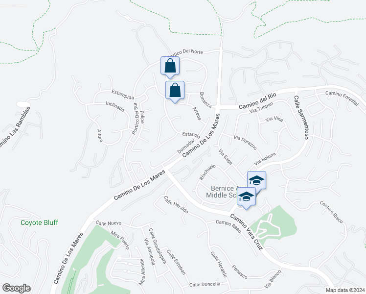 map of restaurants, bars, coffee shops, grocery stores, and more near 2047 Domador in San Clemente