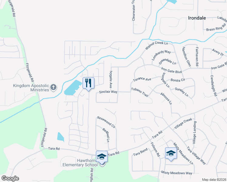 map of restaurants, bars, coffee shops, grocery stores, and more near 8586 Regent Street in Jonesboro